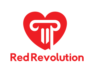 Red Heart Column logo design