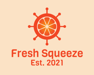 Juicer - Orange Citrus Wheel logo design