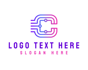 Alphabet - Tech Letter C Modern logo design