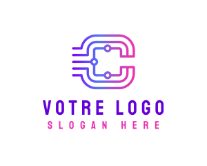 Tech Letter C Modern Logo