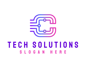 Cyber Security - Tech Letter C Modern logo design
