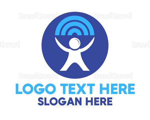 Blue Human Frequency Logo