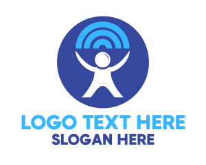 Tech - Blue Human Frequency logo design