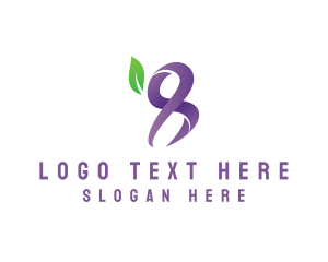 Vegetarian - Organic Leaf Number 8 logo design