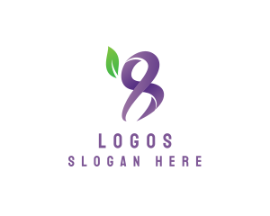 Violet - Organic Leaf Number 8 logo design