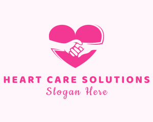 Couple Hands Dating Heart logo design