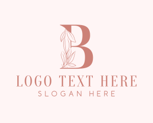 Makeup Artist - Elegant Leaves Letter B logo design