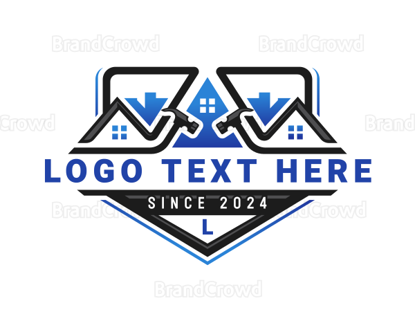 Construction Roofing Hammer Logo