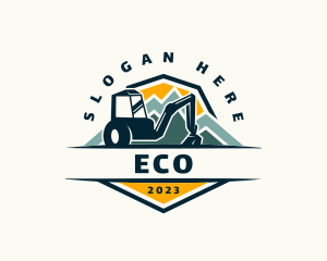 Quarry - Backhoe Construction Mountain logo design