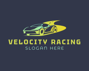 Fast Drag Race Car logo design