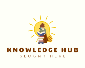 Knowledge Book Librarian logo design