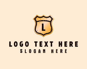 Warning Sign - Grunge Shield Signage logo design