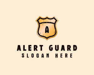 Warning - Grunge Shield Signage logo design