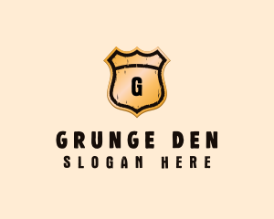 Grunge Shield Signage logo design
