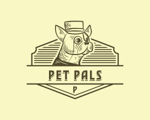 Bulldog Monocle Pet logo design