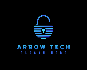 Padlock Security Tech logo design