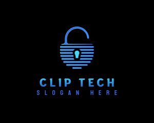 Padlock Security Tech logo design