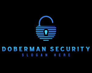 Padlock Security Tech logo design