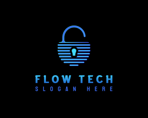 Padlock Security Tech logo design