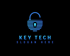 Padlock Security Tech logo design