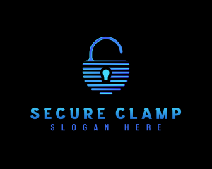 Padlock Security Tech logo design