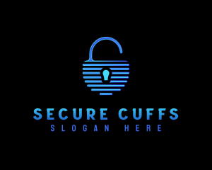 Padlock Security Tech logo design