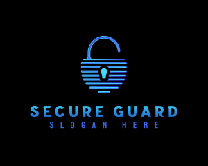 Padlock Security Tech logo design