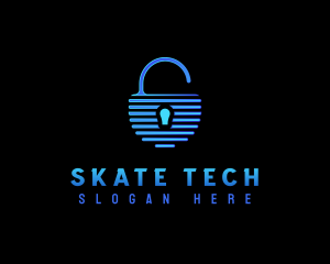 Padlock Security Tech logo design