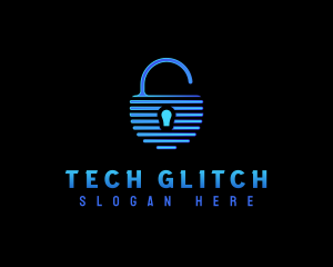 Padlock Security Tech logo design