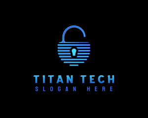 Padlock Security Tech logo design