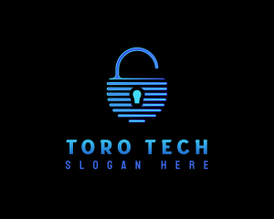 Padlock Security Tech logo design