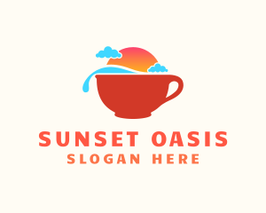 Sunset Cup Sea Cloud logo design