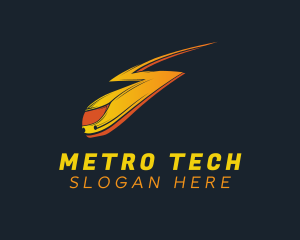 Metro - Lightning Fast Train logo design