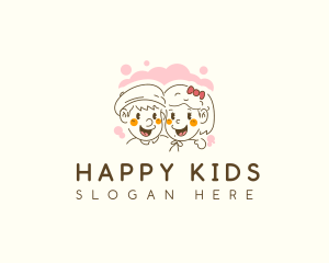 Cute Kindergarten Kids logo design