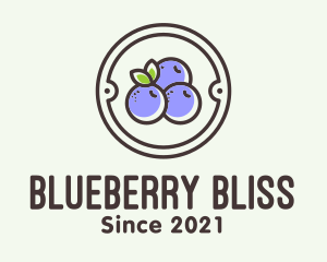 Blueberry Farm Badge logo design