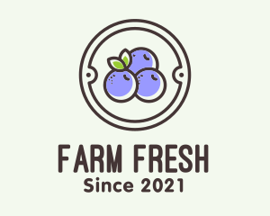 Blueberry Farm Badge logo design