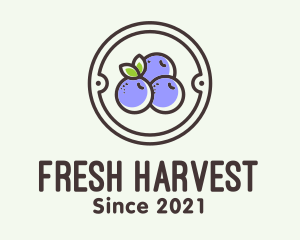 Blueberry Farm Badge logo design