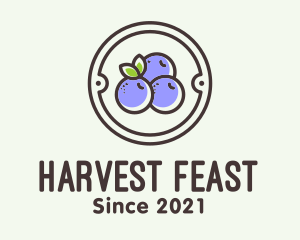 Blueberry Farm Badge logo design