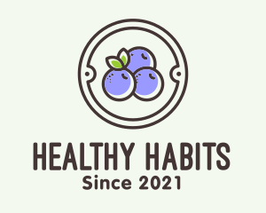 Blueberry Farm Badge logo design