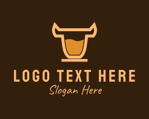 Horns - Bull Coffee Drink logo design