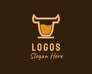 Horns - Bull Coffee Drink logo design