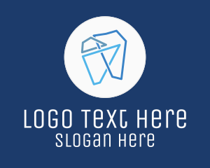Line - Modern Geometric Tooth logo design