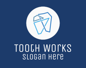 Modern Geometric Tooth logo design