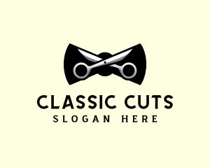 Scissor Bowtie Grooming logo design