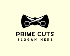 Scissor Bowtie Grooming logo design