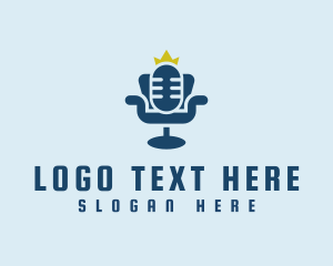 Digital Podcast - Swivel Chair Microphone King logo design