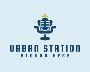 Station - Swivel Chair Microphone King logo design