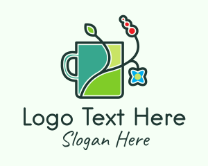 Tea - Floral Plant Mug logo design