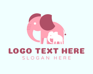 Kindergarten - Lovely Elephant Family logo design