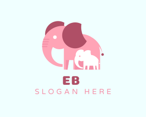 Baby - Lovely Elephant Family logo design